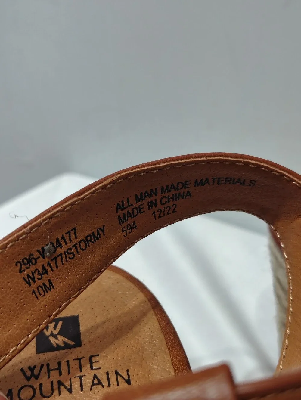 White Mountain Stormy Brown Tan Strappy Espadrille Wedge Sandal NWT Size 10